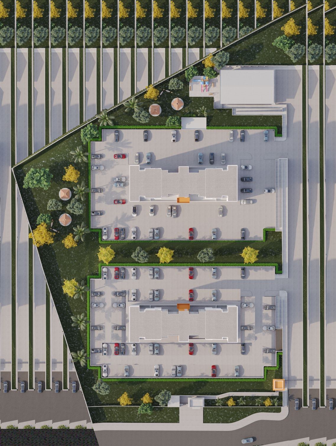 Implantação geral humanizada do Residencial Verona 2